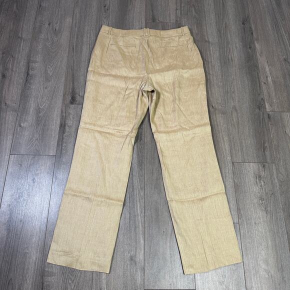 J Crew Portia Herringbone Linen Blend Pants US Women's 14 Tall New - Picture 4 of 7